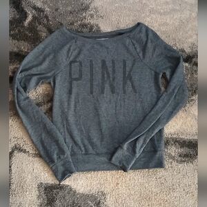 4-30$ Y2k Style Gray PINK Long Sleeve Sweatshirt Women XS